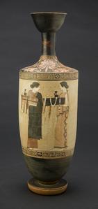 Oil Jar (Lekythos) with Two Women Carrying Funerary Gifts