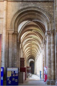 Peterborough Cathedral north nave aisle looking west