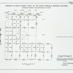 [Public Land Survey System map: Wisconsin Township 40 North, Range 07 West]