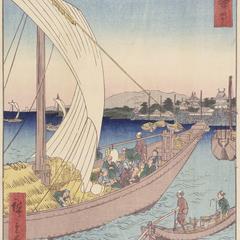 The Seven Ri Ferry Approaching Kuwana, no. 43 from the series Pictures of the Famous Places on the Fifty-three Stations (Vertical Tokaido)