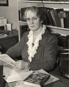 Helen C. White at her desk