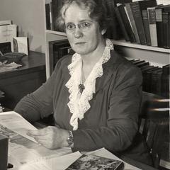 Helen C. White at her desk