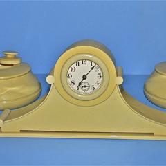Ivory celluloid containers and clock