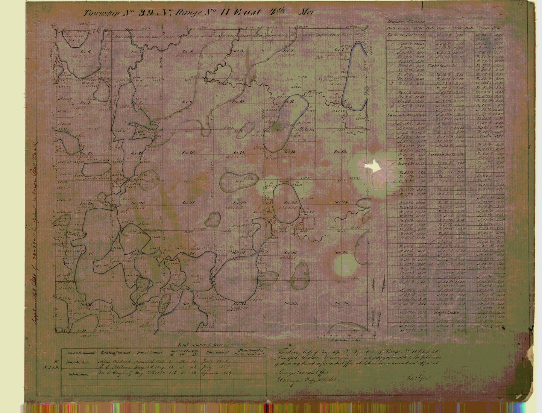 [Public Land Survey System map: Wisconsin Township 39 North, Range 11 East]
