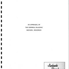 An appraisal of the Goodwill Building, 2422 Pennsylvania Avenue, Madison, Wisconsin