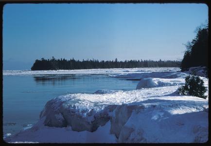 Winter view of Fish head Point and Toft's Point, State Natural Area