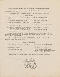 Venison, Carson Gulley recipes for November 1952