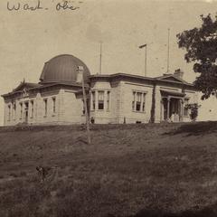 Woman in front of Washburn Observatory