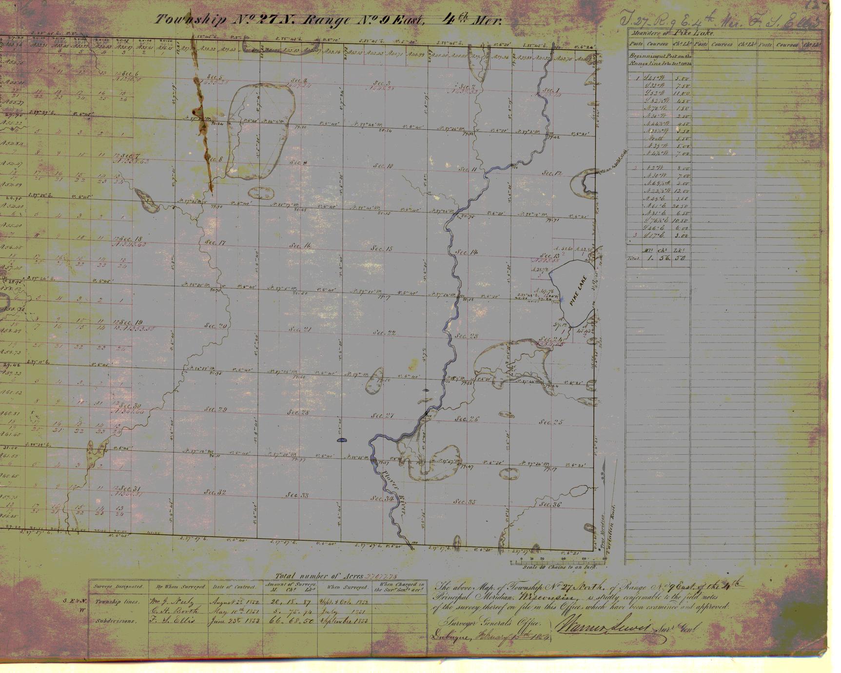 [Public Land Survey System map: Wisconsin Township 27 North, Range 09 East]