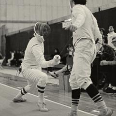 Competition fencing match
