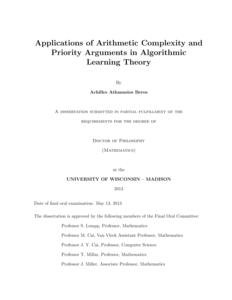 Applications of Arithmetic Complexity and Priority Arguments in Algorithmic Learning Theory