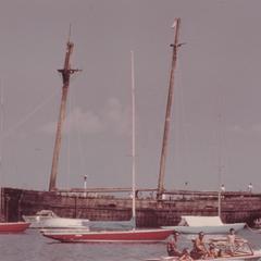 Side view of the Alvin Clark after being raised