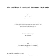 Essays on Models for Liabilities of Banks in the United States