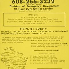 Wisconsin Emergency Hotline