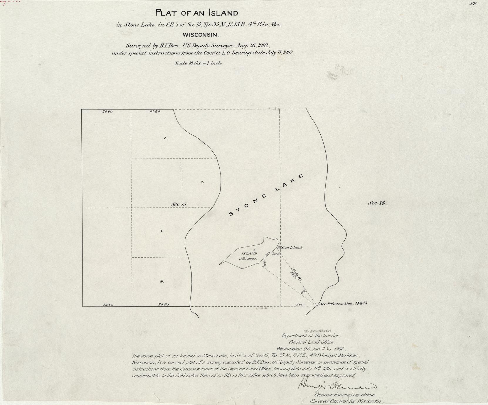 [Public Land Survey System map: Wisconsin Township 35 North, Range 13 East]