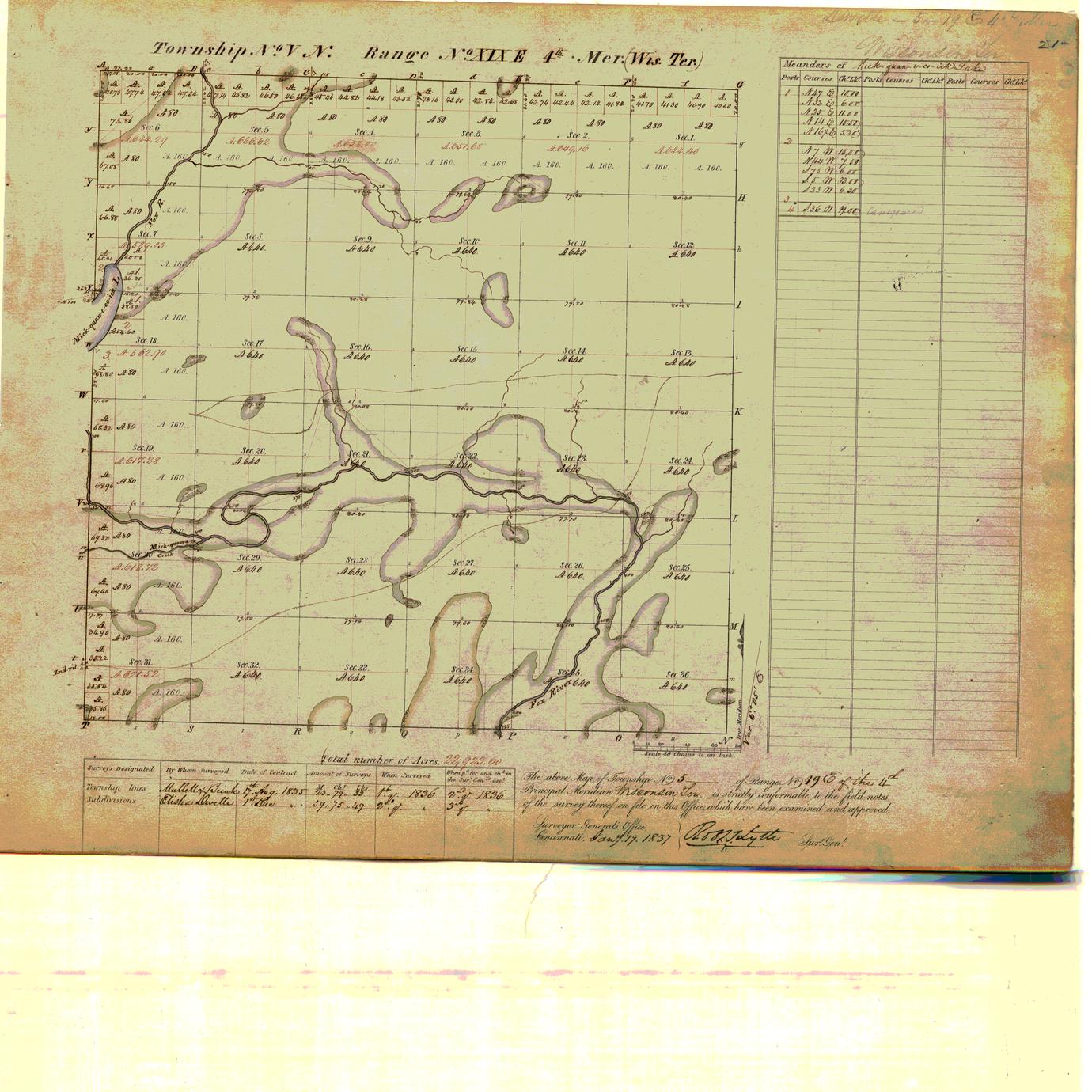 [Public Land Survey System map: Wisconsin Township 05 North, Range 19 East]