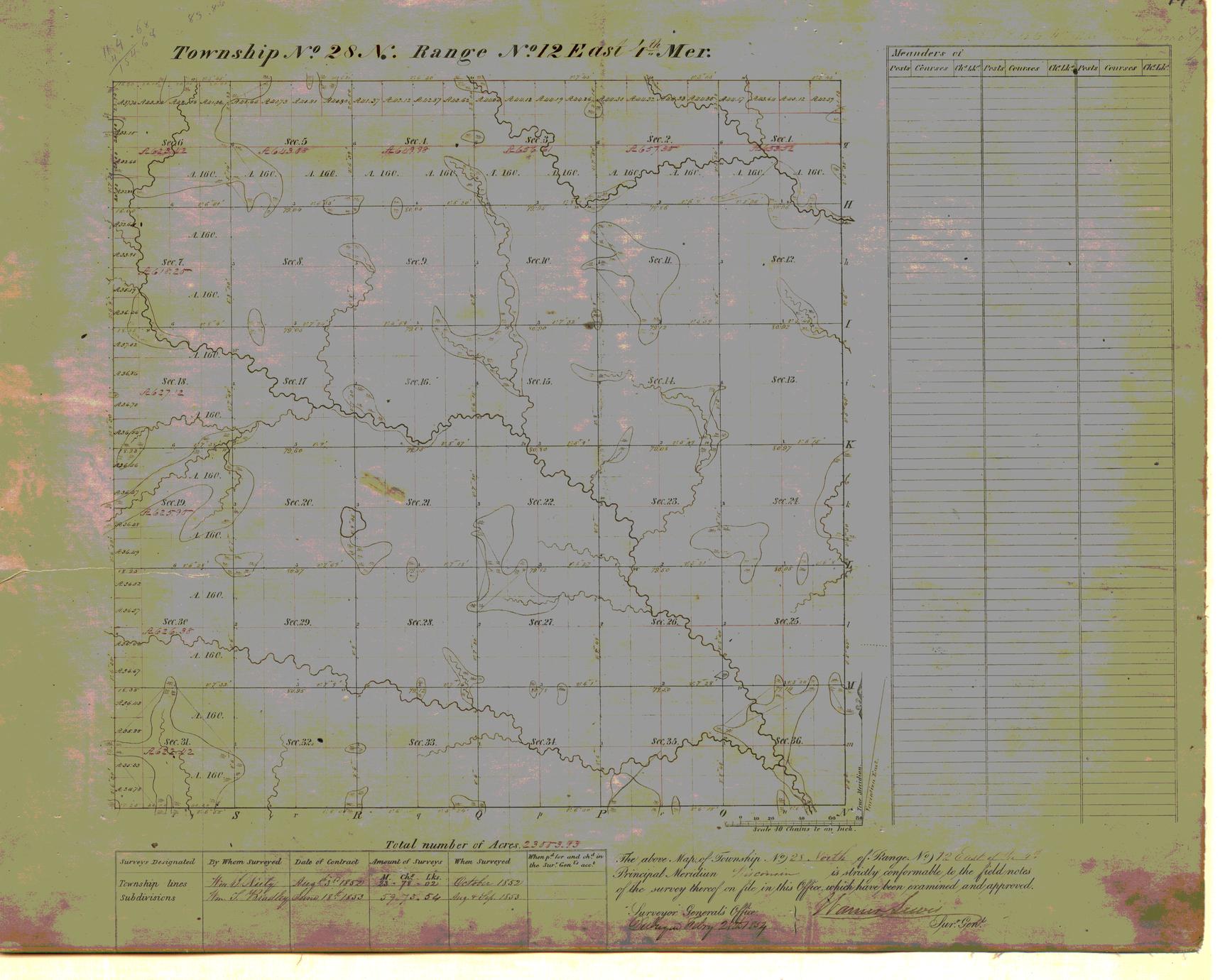 [Public Land Survey System map: Wisconsin Township 28 North, Range 12 East]