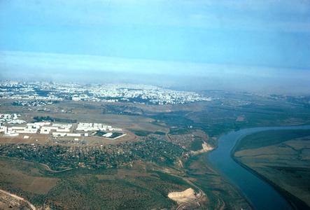 Aerial View Showing Roa Regreg River Dividing City of Rabat
