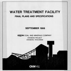 Water treatment facility : final plans and specifications