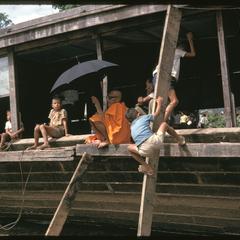 Boat races : monk on barge