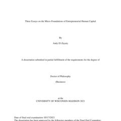 Three Essays on the Micro-Foundations of Entrepreneurial Human Capital