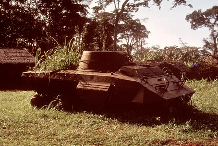 Abandoned Tank, a Remnant of the Civil Wars After Independence in 1960