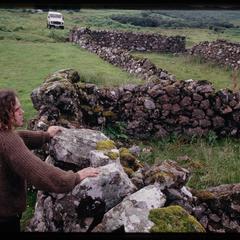 Jim Halbert, shepherd, at ruined steadings, Isle of Mull