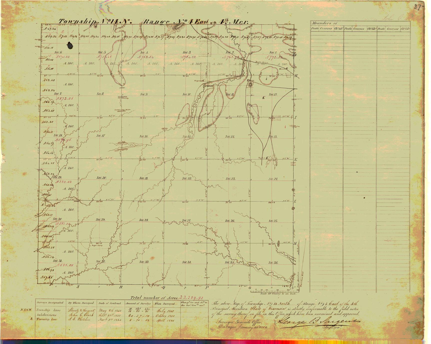 [Public Land Survey System map: Wisconsin Township 14 North, Range 04 East]