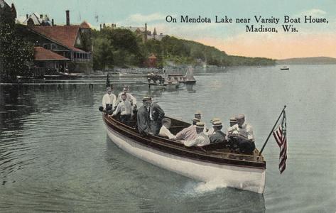 Lake Mendota near Varsity Boat House postcard