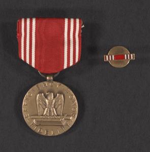 Good Conduct medal and lapel pin
