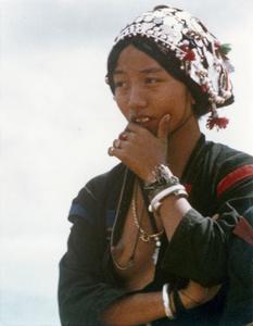 An Akha woman in the village of Sobloi in Houa Khong Province