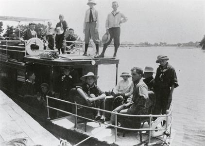 Boy scouts on a boat