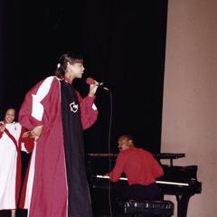 Female singer from UW Gospel Choir at 1999 MCOR