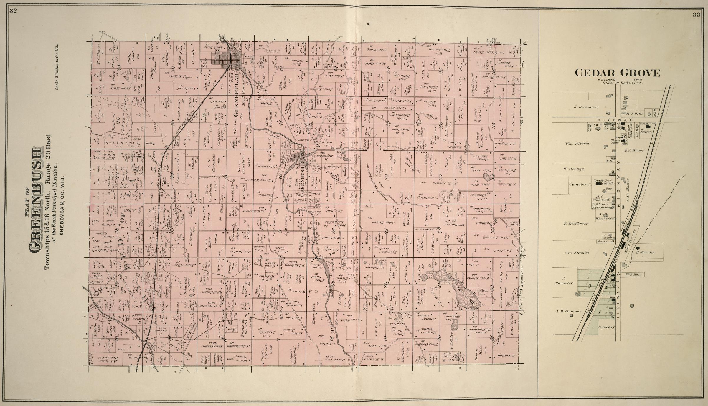 Plat Book Of Sheboygan County, Wisconsin - Full View - Uwdc - Uw 