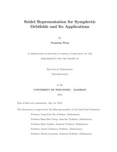 Seidel Representation for Symplectic Orbifolds and Its Applications