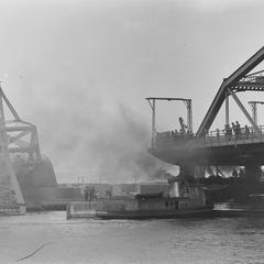 Wreck of Interstate Bridge by Steamer Troy