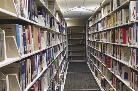 Gary Lenox Library, lower level bookshelves