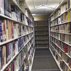 Gary Lenox Library, lower level bookshelves