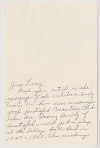 Letter from Marcella, March 1985