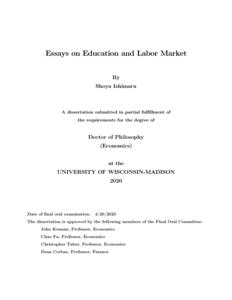 Essays on Education and Labor Market
