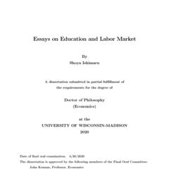 Essays on Education and Labor Market