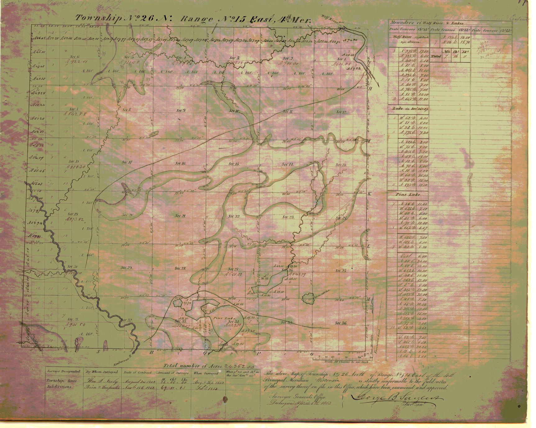 [Public Land Survey System map: Wisconsin Township 26 North, Range 15 East]