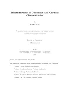 Effectivizations of Dimension and Cardinal Characteristics