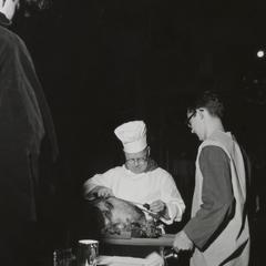 Paul McWilliams carving the turkey