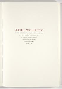 Aethelwold etc : twenty-six letters inspired by other letters and non-letters and little bits of poetry