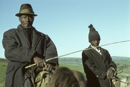 People of South Africa : two Xhosa men on horseback