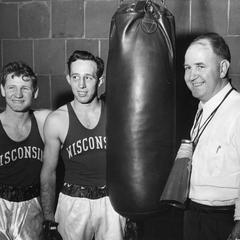 Boxing coach John Walsh with boxers