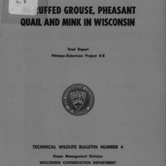 Food habit studies of ruffed grouse, pheasant, quail and mink in Wisconsin