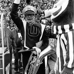 Bucky Badger with the band