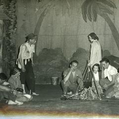 Alpha Psi Omega - Performing a play onstage, beach island theme
